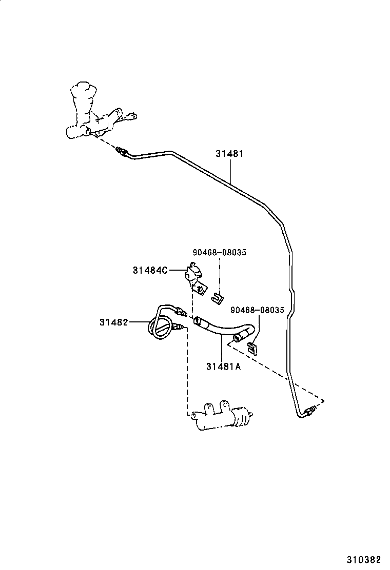 31482-04080 TUBE, CLUTCH RELEASE CYLINDER TO FLEXIBLE HOSE product image