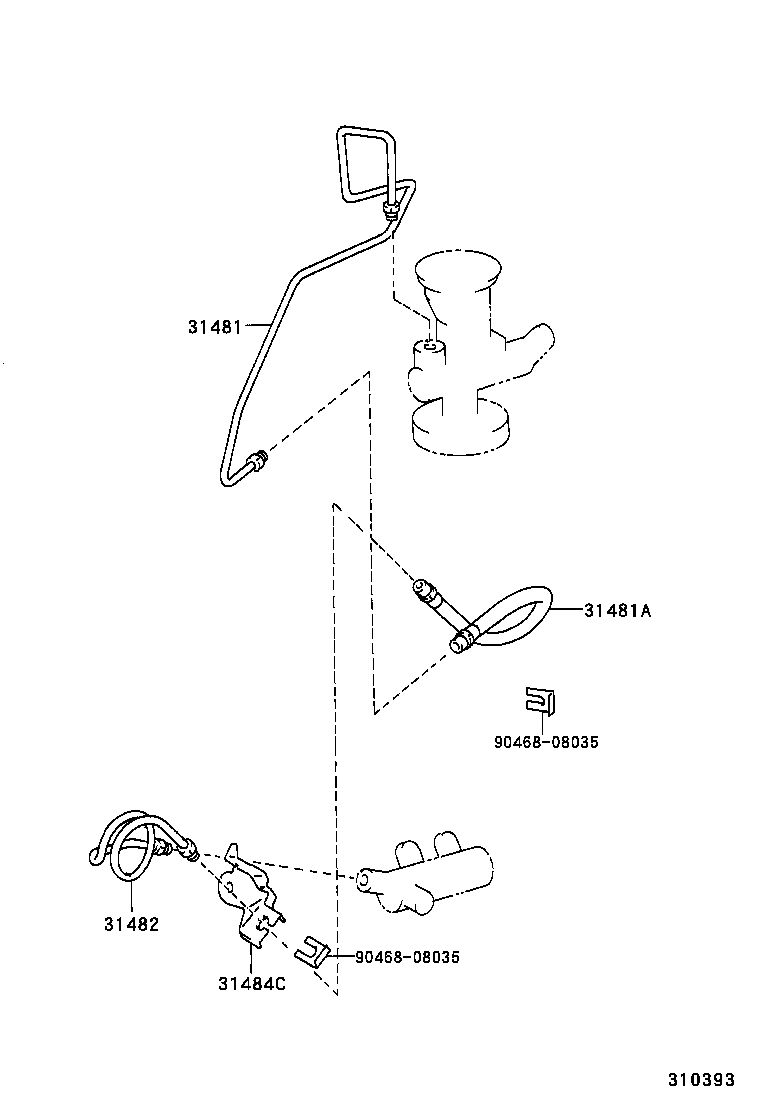 31482-04080 TUBE, CLUTCH RELEASE CYLINDER TO FLEXIBLE HOSE product image
