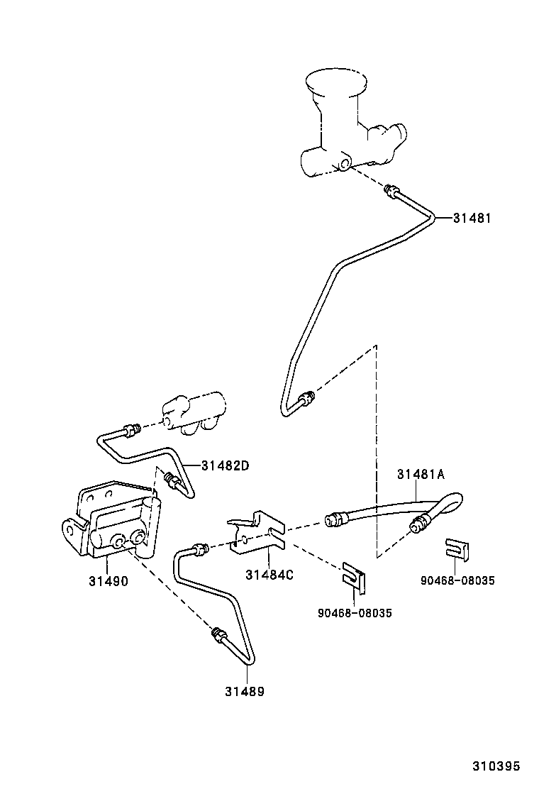 31481-35480 TUBE, CLUTCH MASTER CYLINDER TO FLEXIBLE HOSE product image