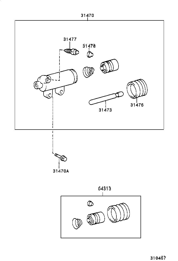 31470-60240 CYLINDER ASSY, CLUTCH RELEASE product image