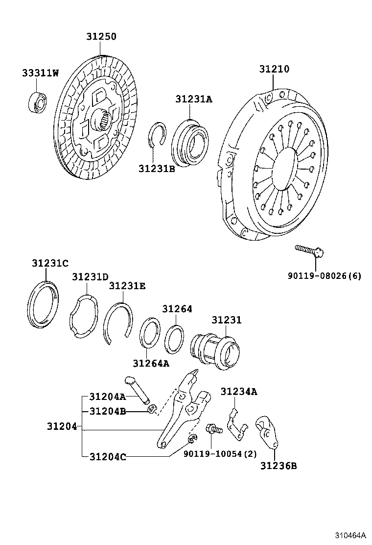 31230-22100 BEARING ASSY, CLUTCH RELEASE product image