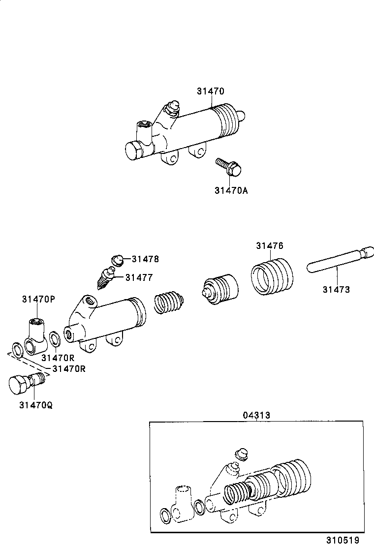 31470-60151 CYLINDER ASSY, CLUTCH RELEASE product image