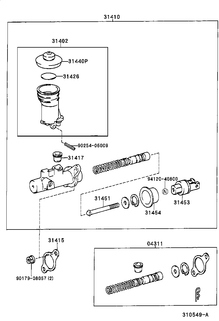 31410-34030 CYLINDER ASSY, CLUTCH MASTER product image