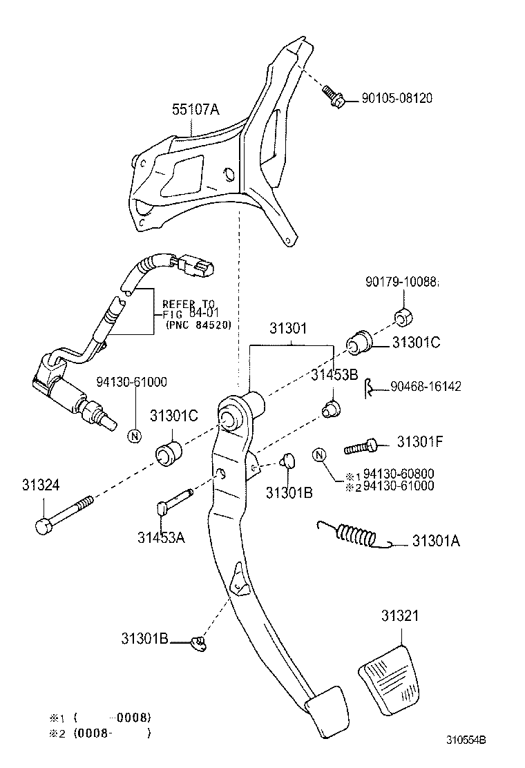 31301-52030 PEDAL SUB-ASSY, CLUTCH product image