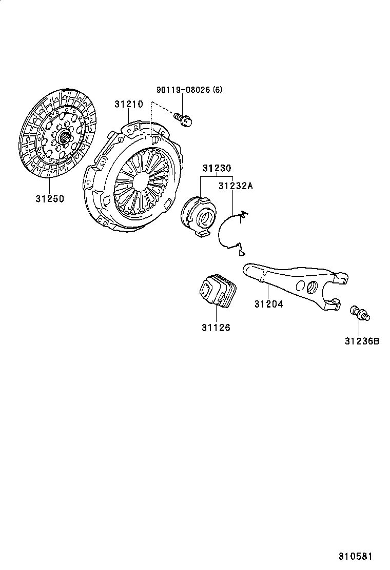 31230-05021 BEARING ASSY, CLUTCH RELEASE product image