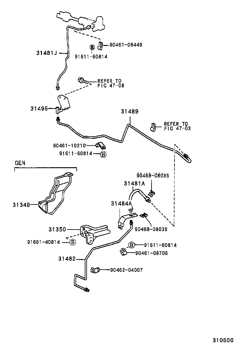 31482-25151 TUBE, CLUTCH RELEASE CYLINDER TO FLEXIBLE HOSE product image