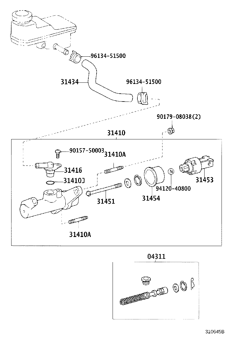 31416-20010 UNION, CLUTCH MASTER CYLINDER INLET product image