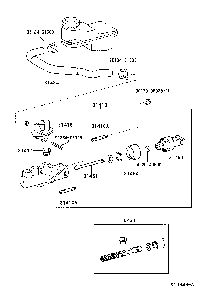 31416-20010 UNION, CLUTCH MASTER CYLINDER INLET product image