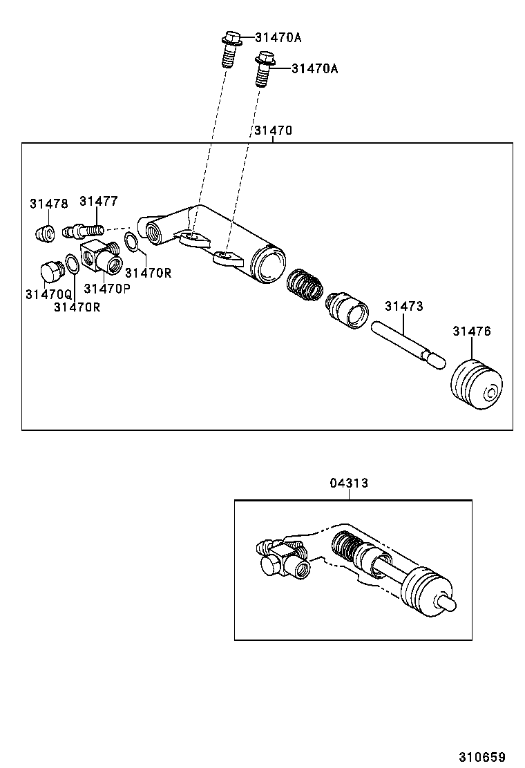 31470-52090 CYLINDER ASSY, CLUTCH RELEASE product image