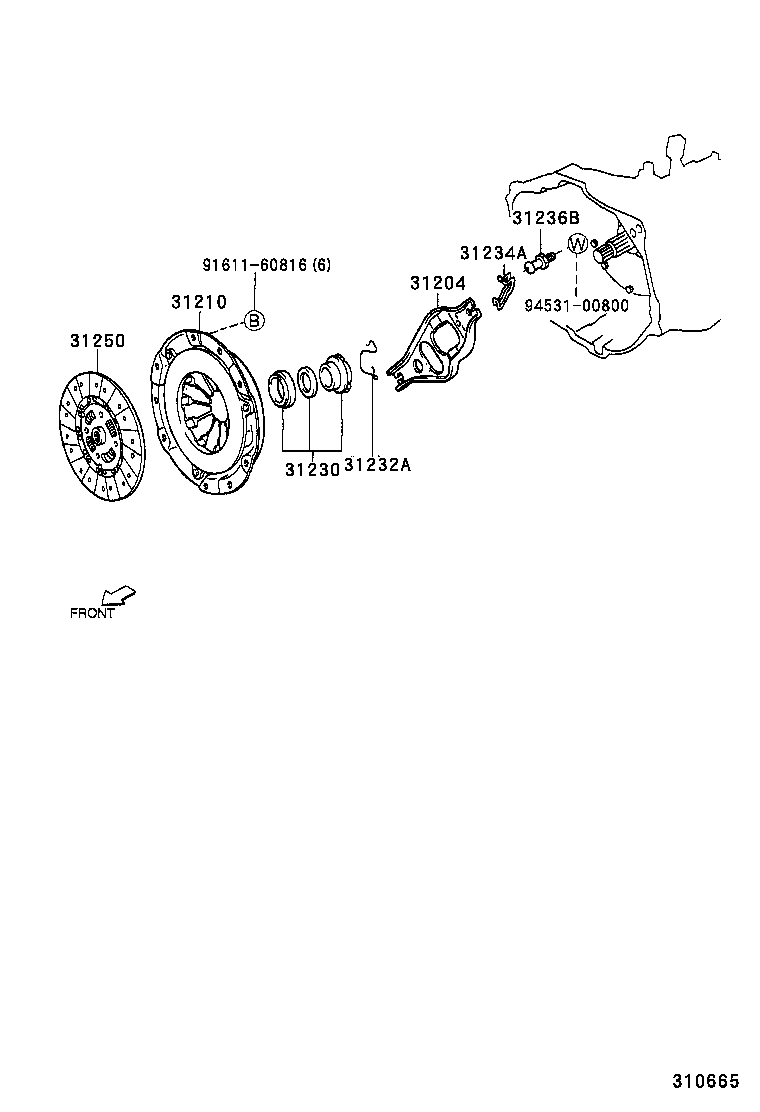 31230-97501 BEARING ASSY, CLUTCH RELEASE product image