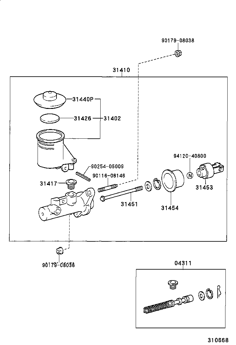 31410-17110 CYLINDER ASSY, CLUTCH MASTER product image