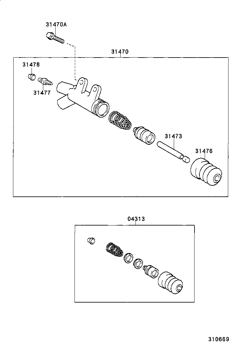 31470-17051 CYLINDER ASSY, CLUTCH RELEASE product image