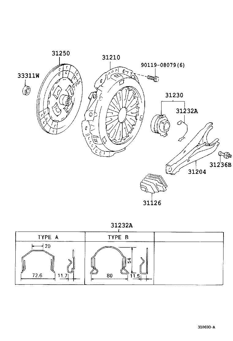 31230-37020 BEARING ASSY, CLUTCH RELEASE product image