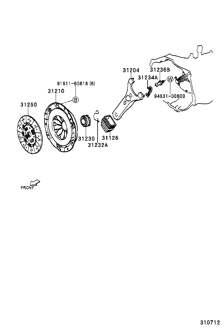 31230-97501 BEARING ASSY, CLUTCH RELEASE product image