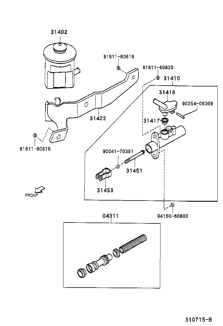 04311-87401 CYLINDER KIT, CLUTCH MASTER product image