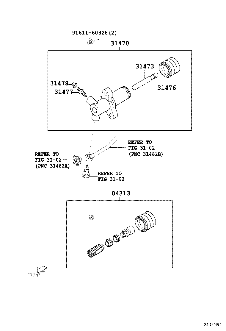 31470-87401 CYLINDER ASSY, CLUTCH RELEASE product image
