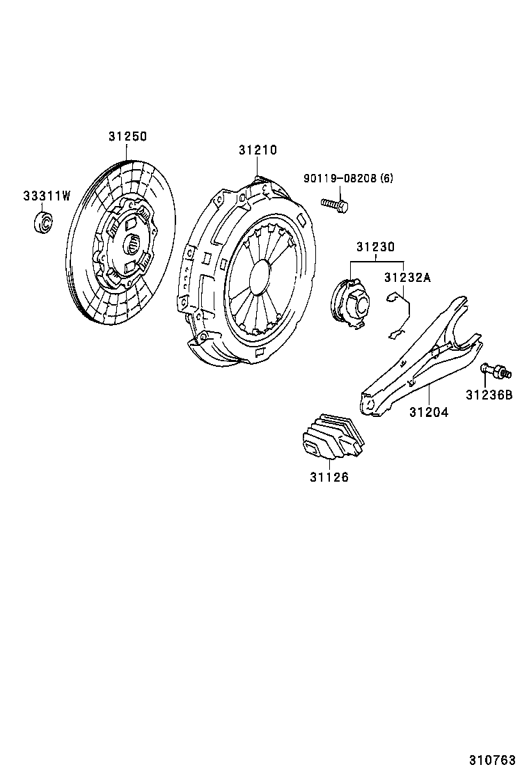 31230-36150 BEARING ASSY, CLUTCH RELEASE product image