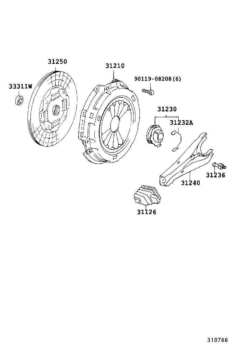 31230-36151 BEARING ASSY, CLUTCH RELEASE product image