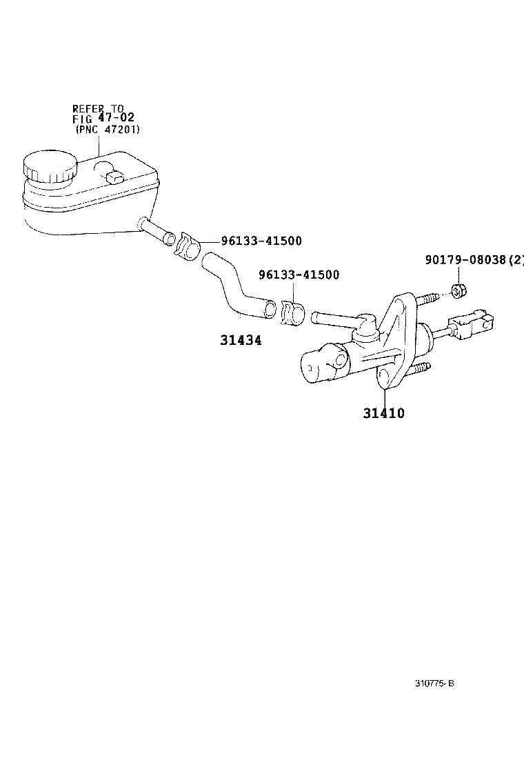 31434-52050 TUBE, CLUTCH RESERVOIR product image
