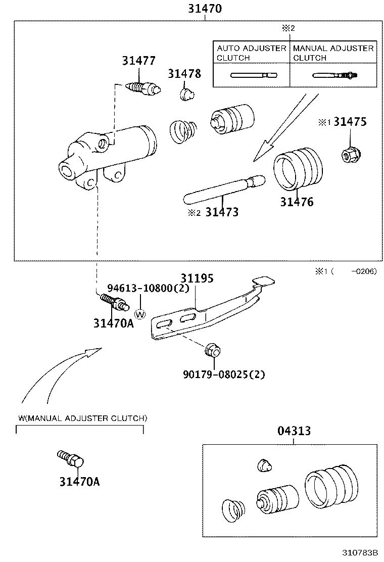 31470-37061 CYLINDER ASSY, CLUTCH RELEASE product image