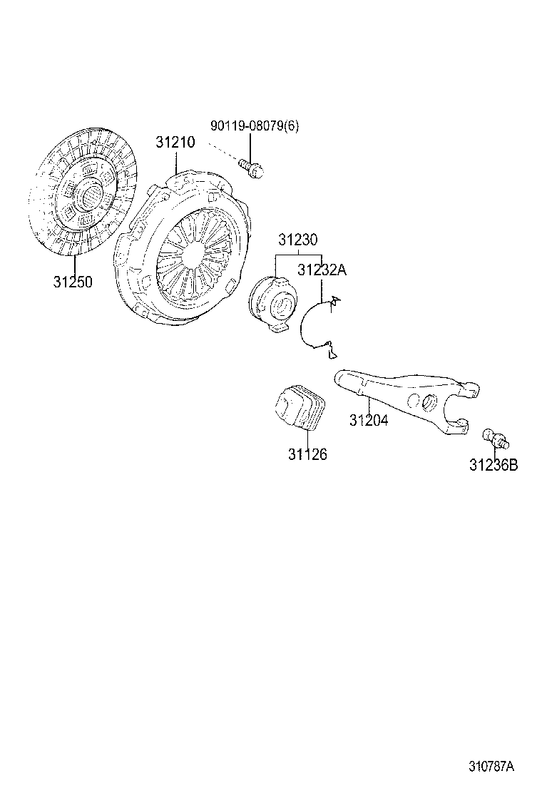 31230-44020 BEARING ASSY, CLUTCH RELEASE product image