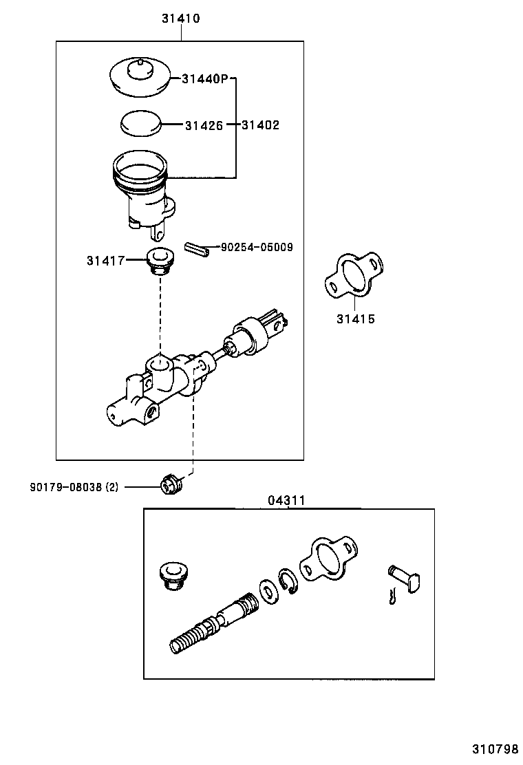 31410-35280 CYLINDER ASSY, CLUTCH MASTER product image