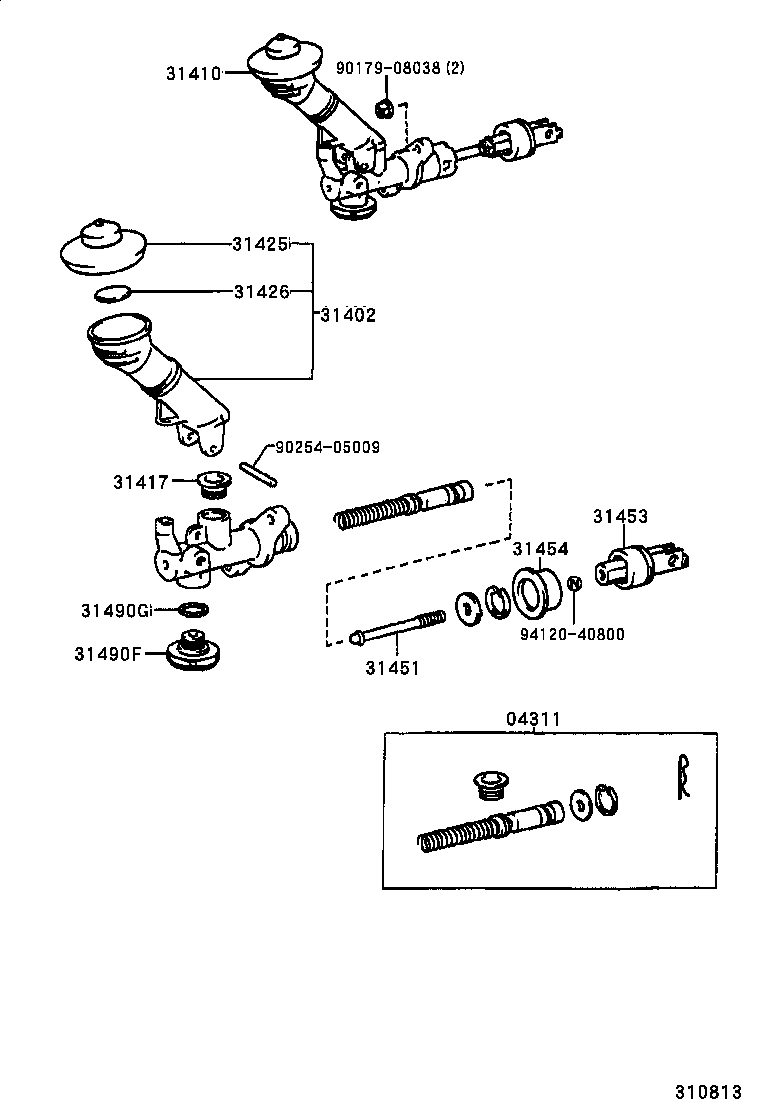 31410-22291 CYLINDER ASSY, CLUTCH MASTER product image