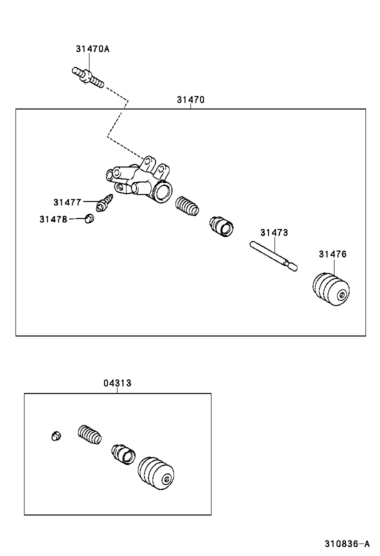 31470-28080 CYLINDER ASSY, CLUTCH RELEASE product image