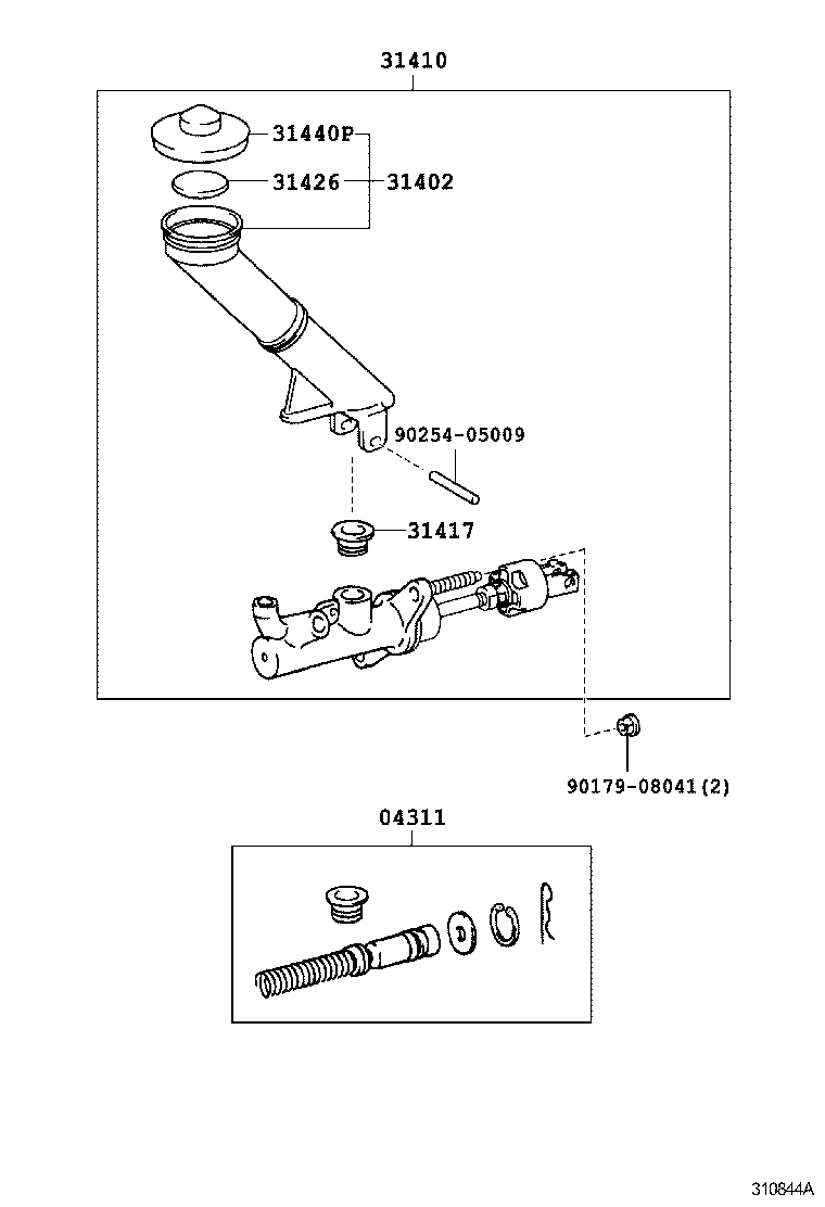 31402-22020 RESERVOIR SUB-ASSY, CLUTCH MASTER CYLINDER product image