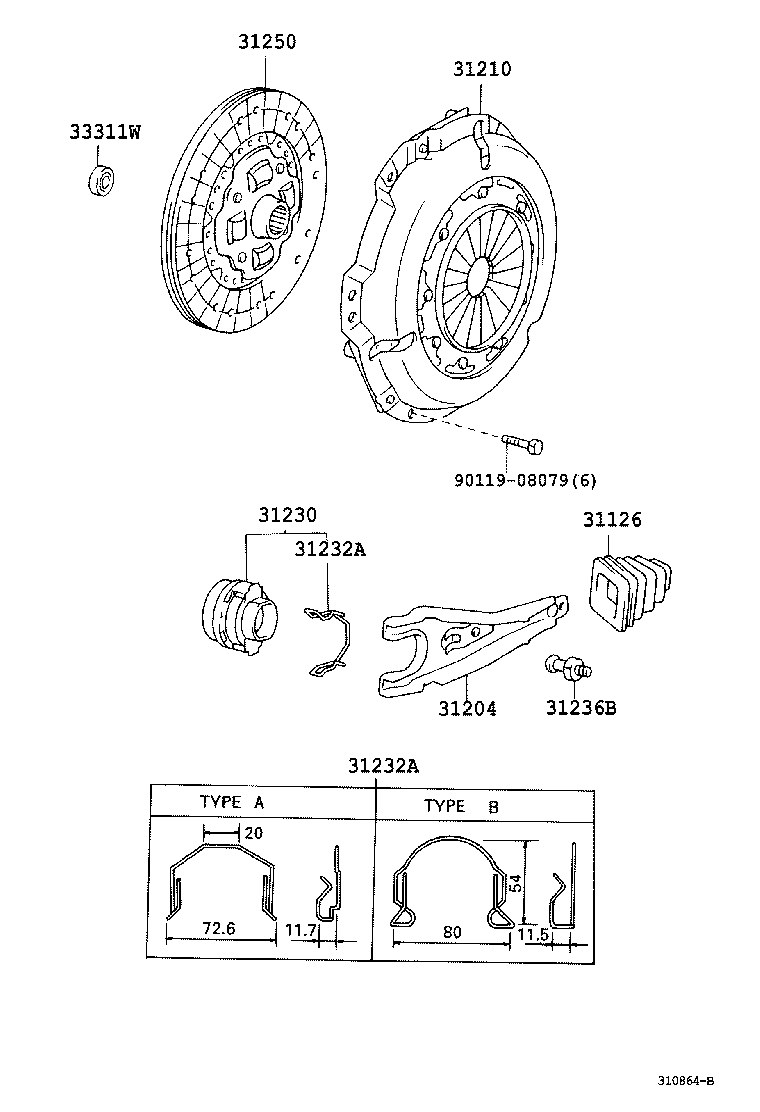 31230-37020 BEARING ASSY, CLUTCH RELEASE product image