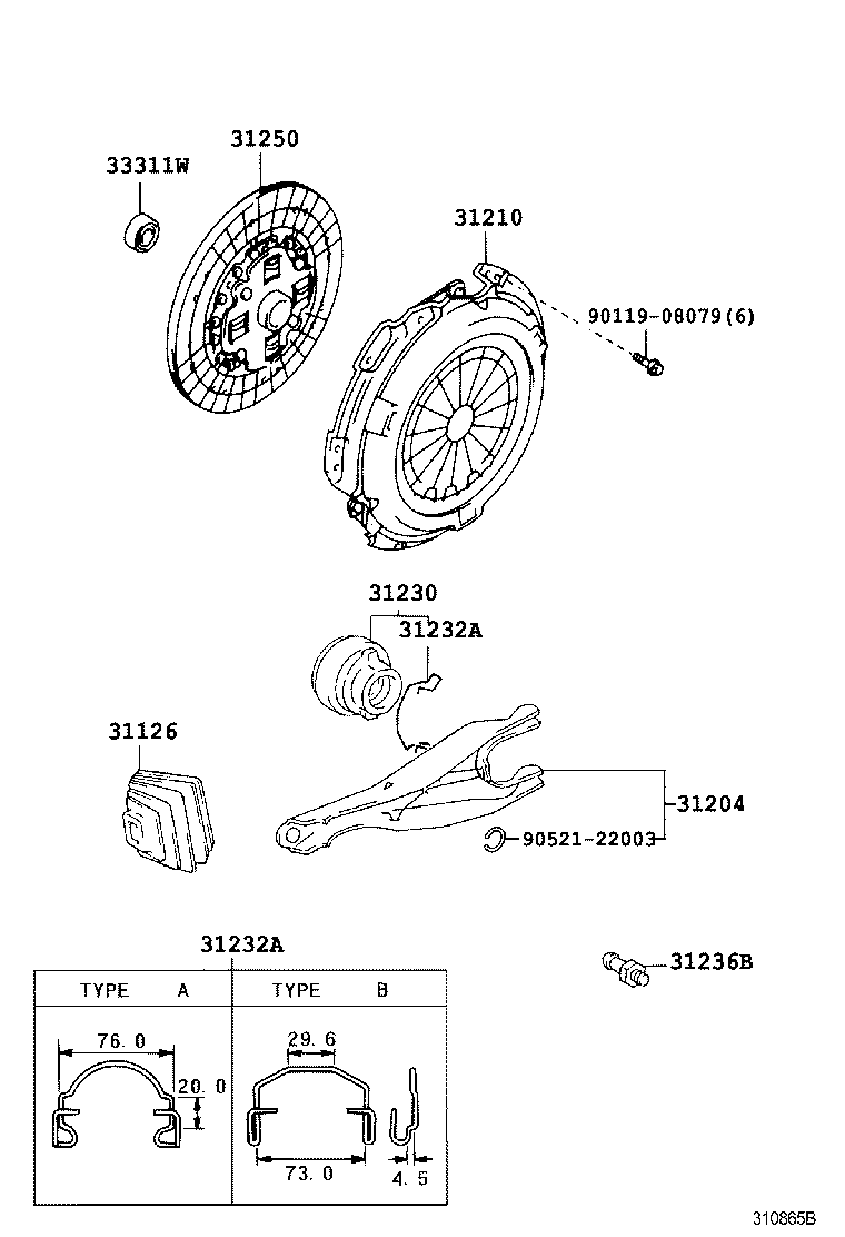 31230-35091 BEARING ASSY, CLUTCH RELEASE product image