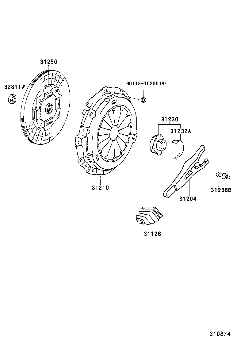 31230-36160 BEARING ASSY, CLUTCH RELEASE product image