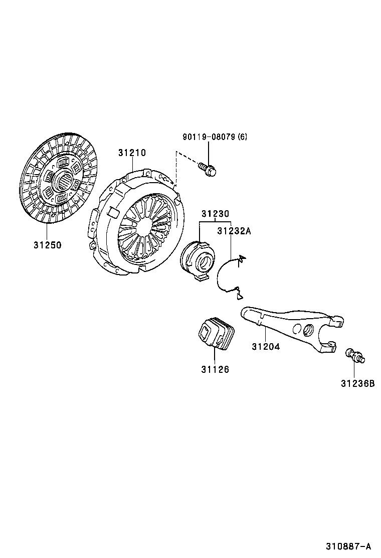 31230-12191 BEARING ASSY, CLUTCH RELEASE product image