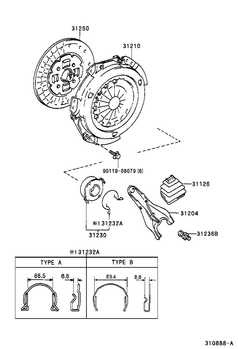 31230-12191 BEARING ASSY, CLUTCH RELEASE product image