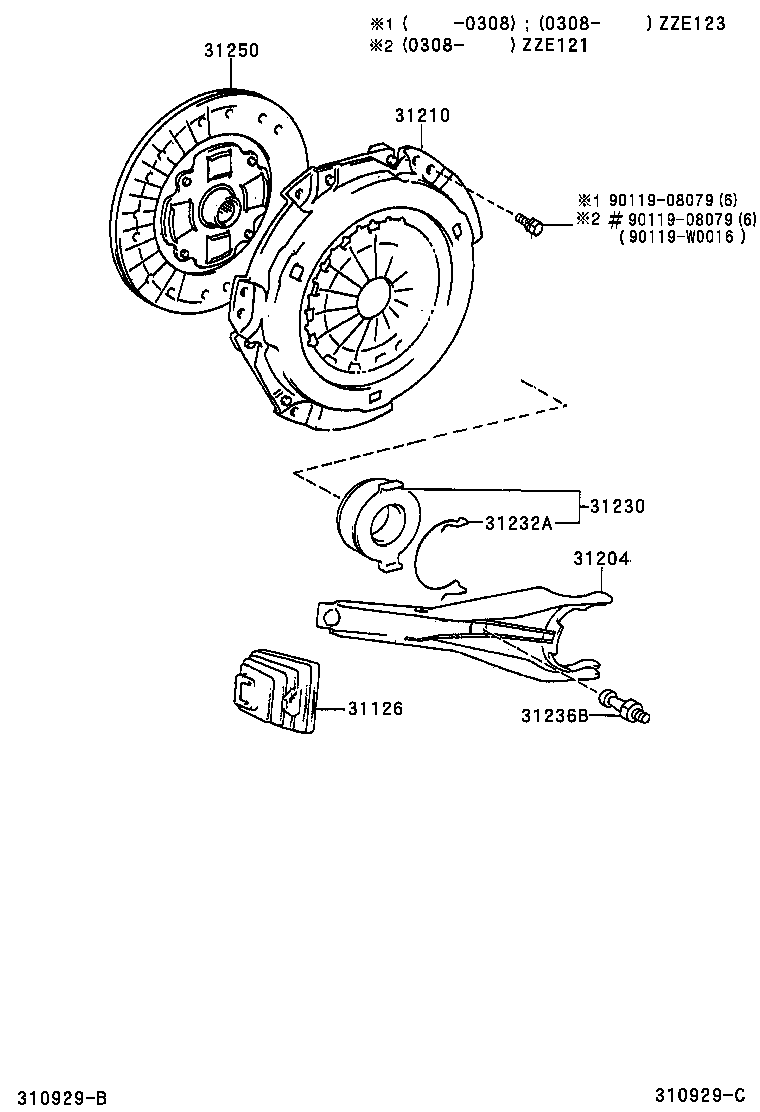 31230-02010 BEARING ASSY, CLUTCH RELEASE product image