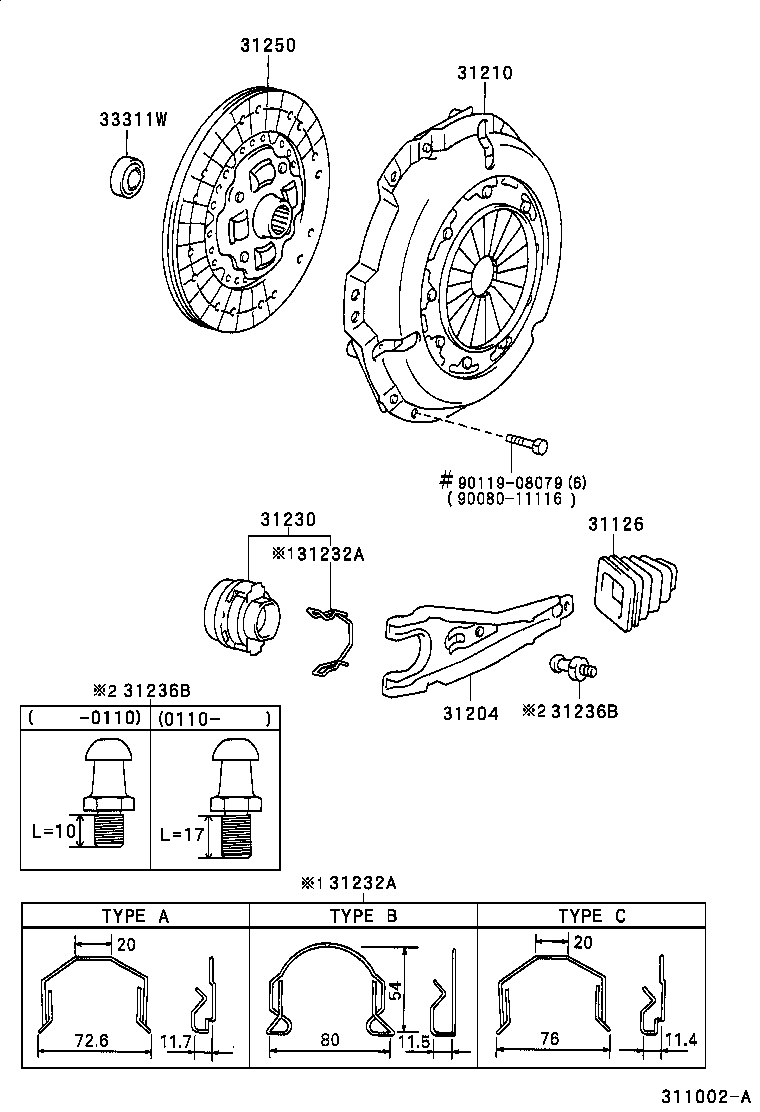 31230-22090 BEARING ASSY, CLUTCH RELEASE product image