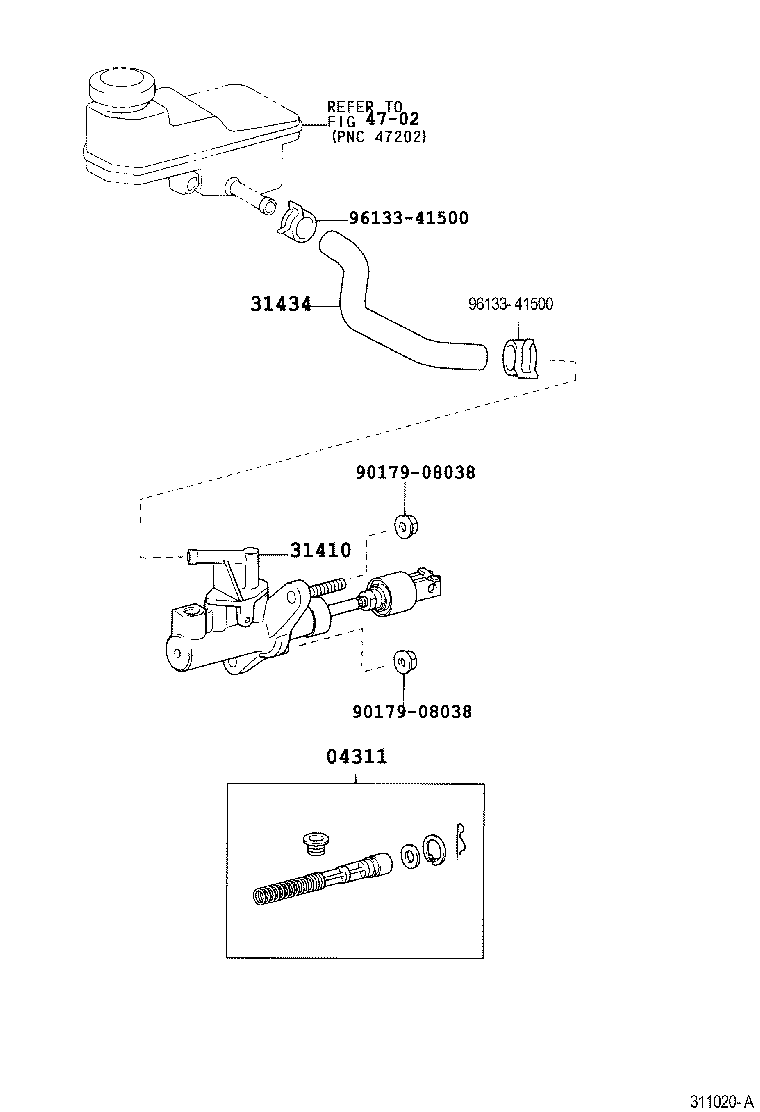31416-20010 UNION, CLUTCH MASTER CYLINDER INLET product image