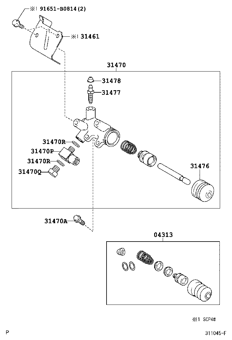 31470-0D011 CYLINDER ASSY, CLUTCH RELEASE product image