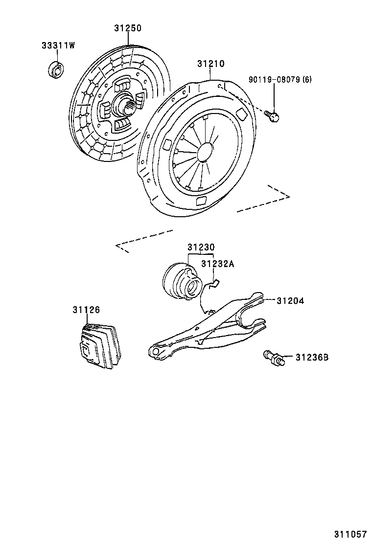 31230-60220 BEARING ASSY, CLUTCH RELEASE product image