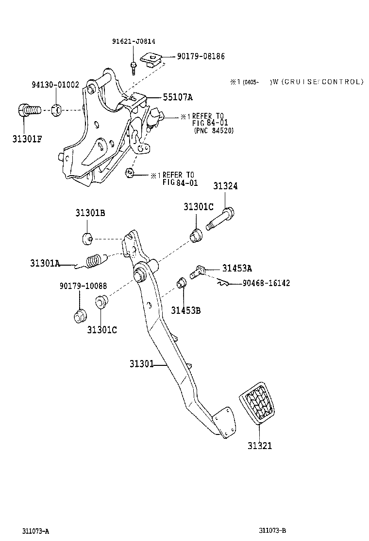 31301-02050 PEDAL SUB-ASSY, CLUTCH product image