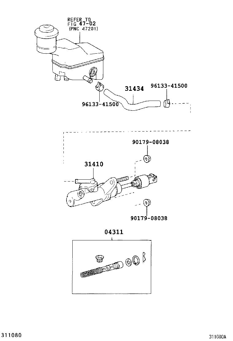 31434-12020 TUBE, CLUTCH RESERVOIR product image