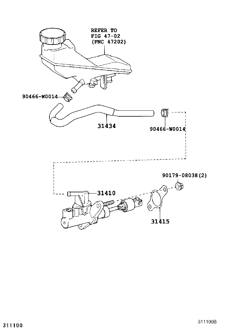 31434-0F020 TUBE, CLUTCH RESERVOIR product image