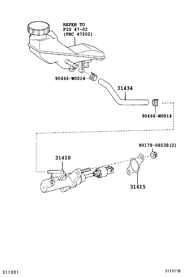 31434-0F020 TUBE, CLUTCH RESERVOIR product image