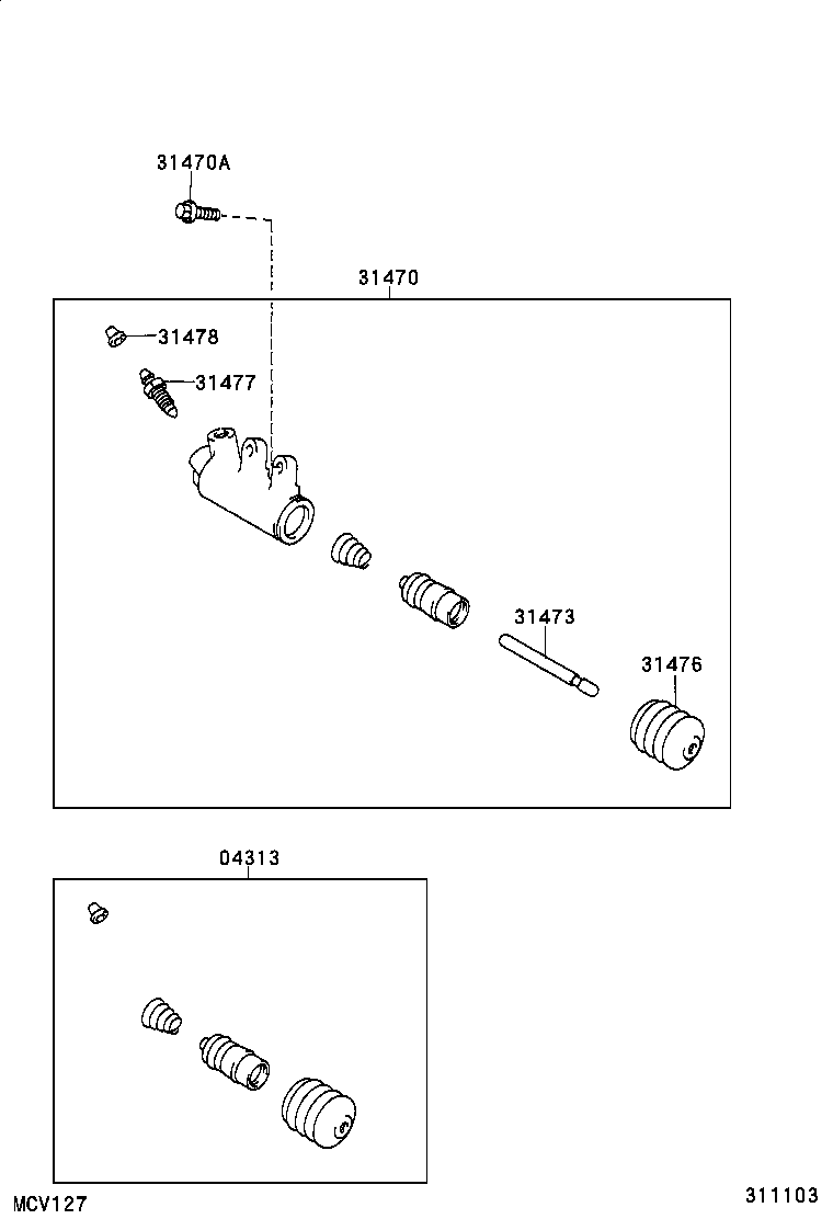 31470-12190 CYLINDER ASSY, CLUTCH RELEASE product image