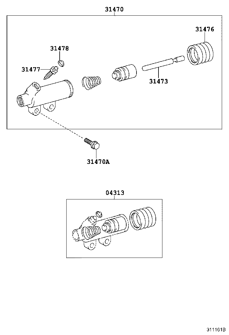 31470-36311 CYLINDER ASSY, CLUTCH RELEASE product image