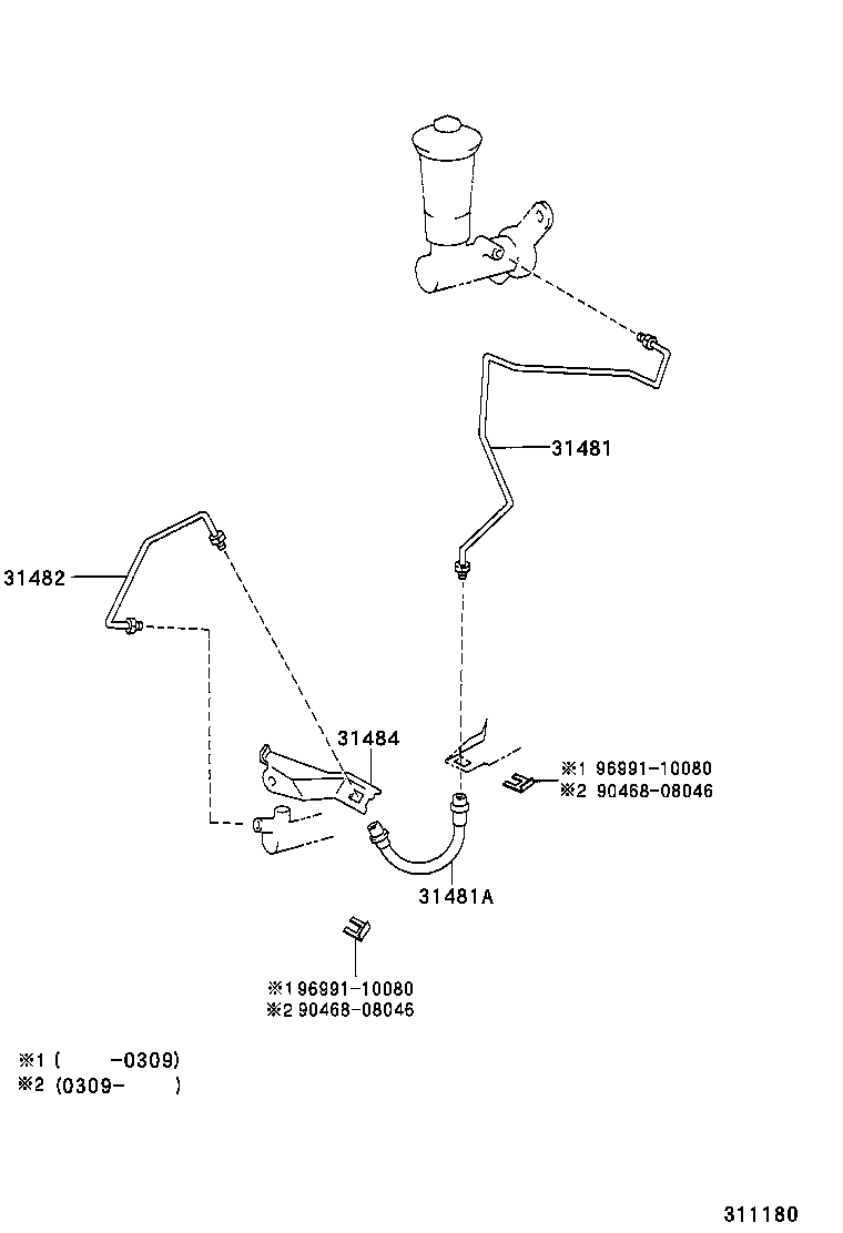 31482-04050 TUBE, CLUTCH RELEASE CYLINDER TO FLEXIBLE HOSE product image