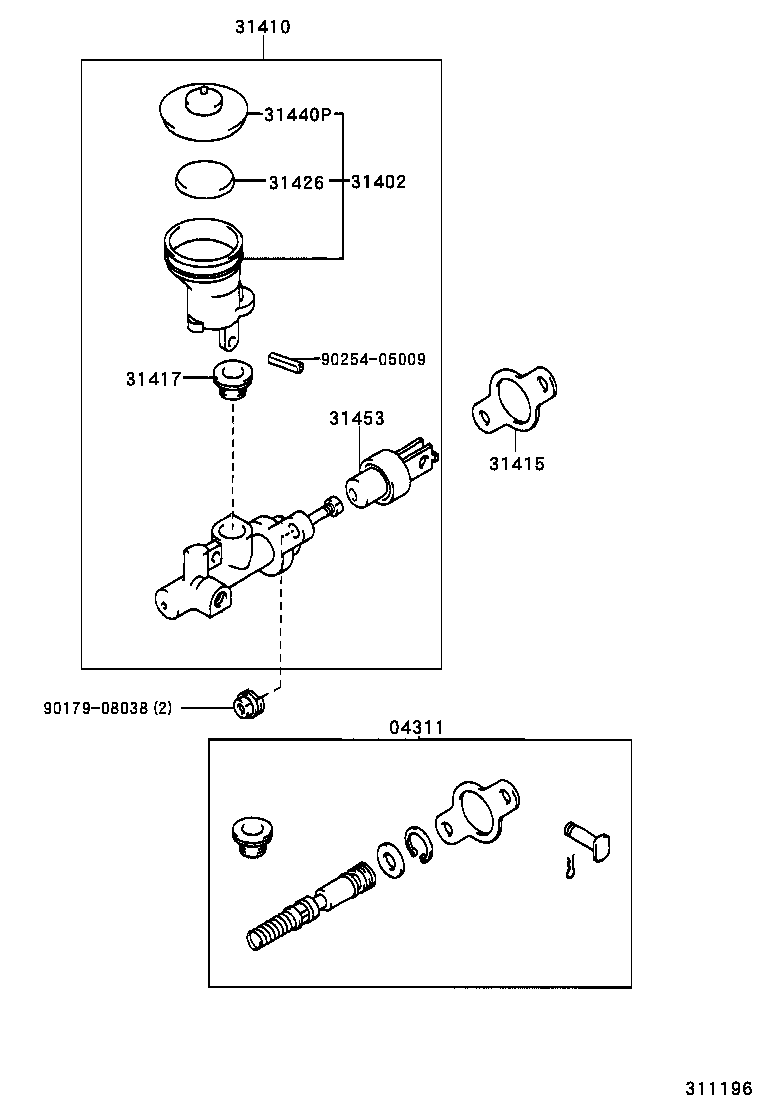 31410-35280 CYLINDER ASSY, CLUTCH MASTER product image