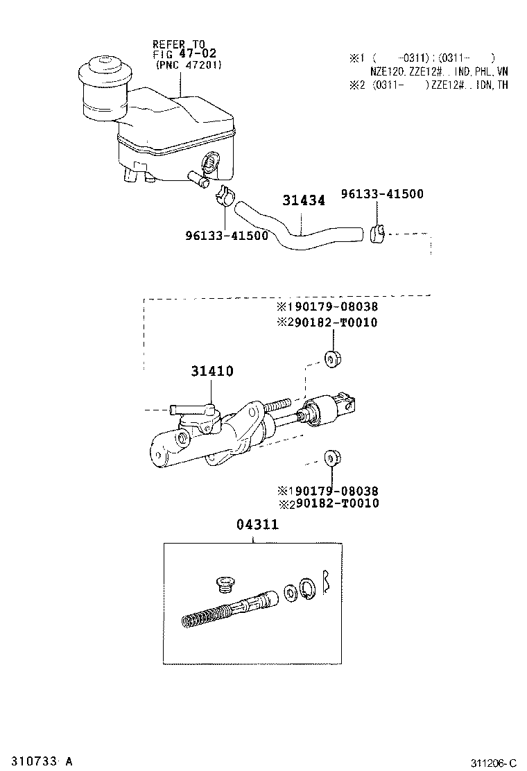 31434-12060 TUBE, CLUTCH RESERVOIR product image