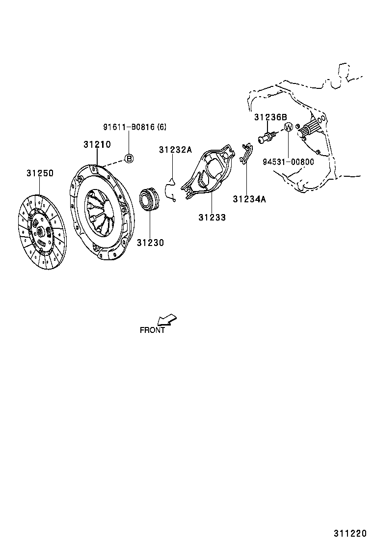 31233-BZ020 FORK, CLUTCH RELEASE product image