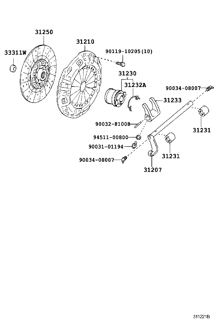 31233-89102 FORK, CLUTCH RELEASE product image
